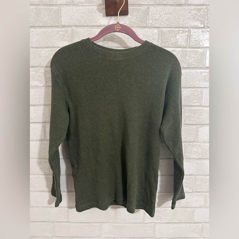 Green Waffel Knit Thermal Size M 10/12 #3001